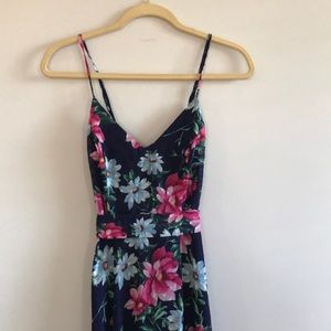 Flowery summery dress floor length with slit